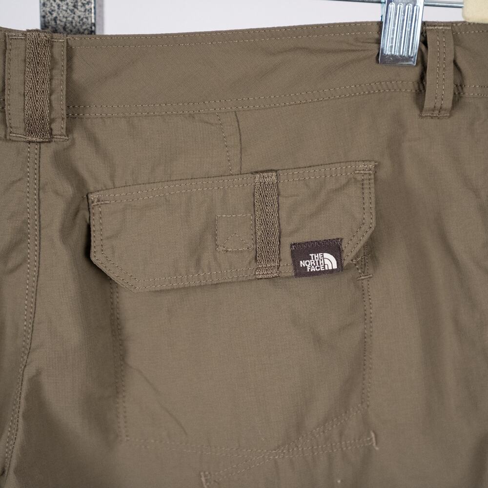 North Face Womens Nylon Hiking Shorts Earthy Army Green 6" Inseam Size 4 Pockets - Picture 5 of 7